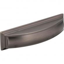 Jeffrey Alexander 436-96BNBDL - 96 mm Center-to-Center Brushed Pewter Square Annadale Cabinet Cup Pull