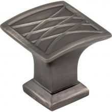 Jeffrey Alexander 535BNBDL - 1-1/4'' Overall Length Brushed Pewter Square Geometric Pattern Aberdeen Cabinet Knob