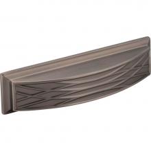 Jeffrey Alexander 536-96BNBDL - 96 mm Center-to-Center Brushed Pewter Square Geometric Pattern Aberdeen Cabinet Cup Pull