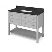 Jeffrey Alexander VKITADL48GRBGR - 48'' Grey Adler Vanity, Black Granite Vanity Top, undermount rectangle bowl