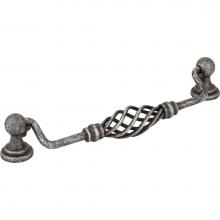 Jeffrey Alexander I350-160SIM - 160 mm Center-to-Center Distressed Antique Silver Twisted Zurich Drop and Ring Pull