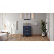 Jeffrey Alexander VKITKAT24BLSGR - 24'' Hale Blue Katara Vanity, Steel Grey Cultured Marble Vanity Top, Undermount Rectangl