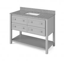 Jeffrey Alexander VKITADL48GRBOR - 48'' Grey Adler Vanity, Boulder Cultured Marble Vanity Top, undermount rectangle bowl