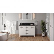 Jeffrey Alexander VKITKAT48WHBGR - 48'' White Katara Vanity, Black Granite Vanity Top, Undermount Rectangle Bowl