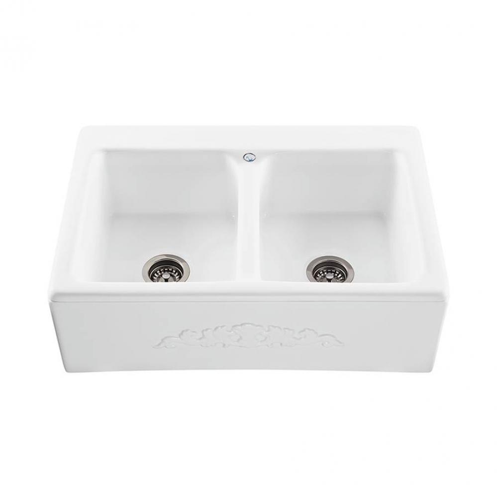 33X22 Other Colors Embossed Front Double Bowl Basics Farmhouse Sink-Appalachian