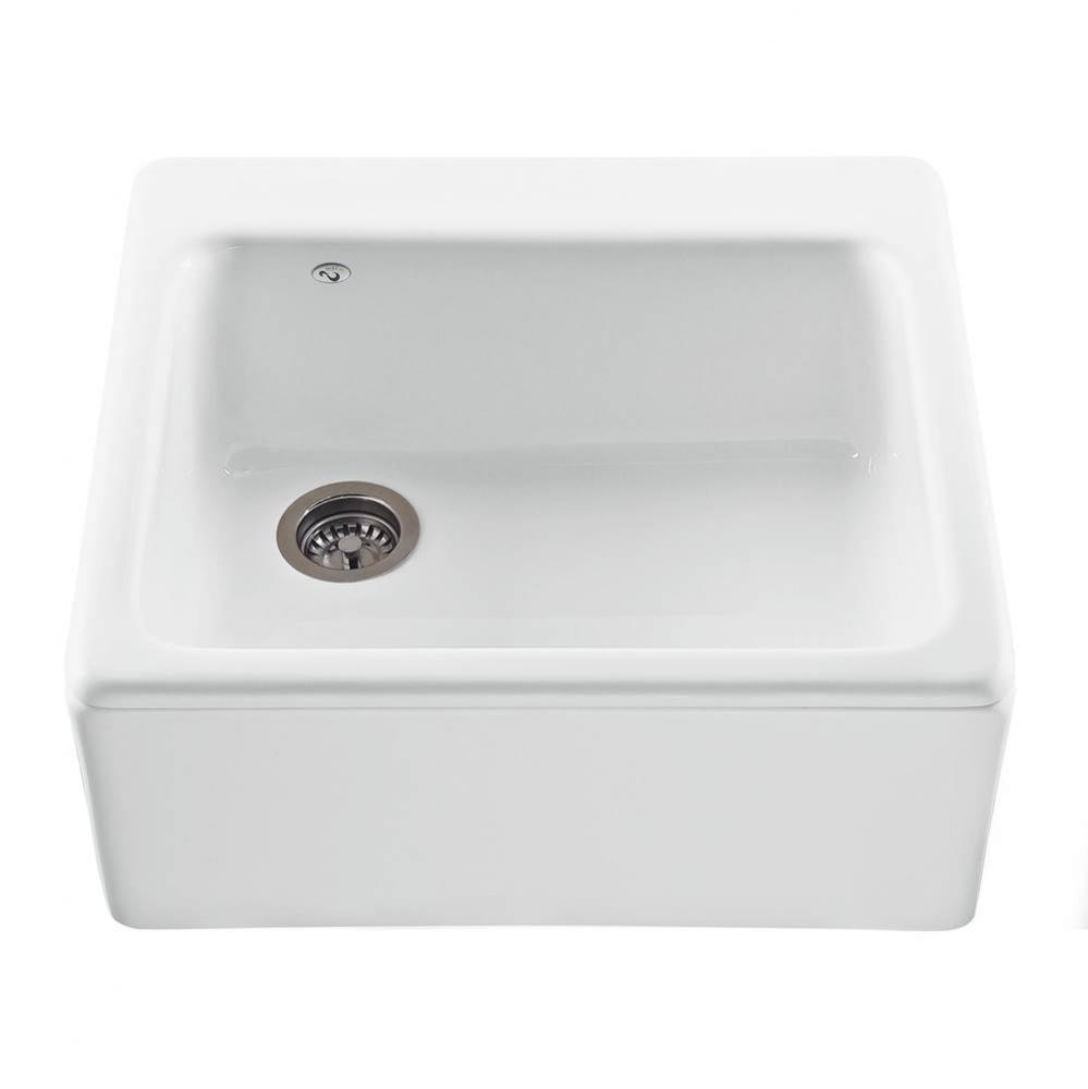 25X22 Biscuit Plain Front Single Bowl Basics Farmhouse Sink-Hatfield