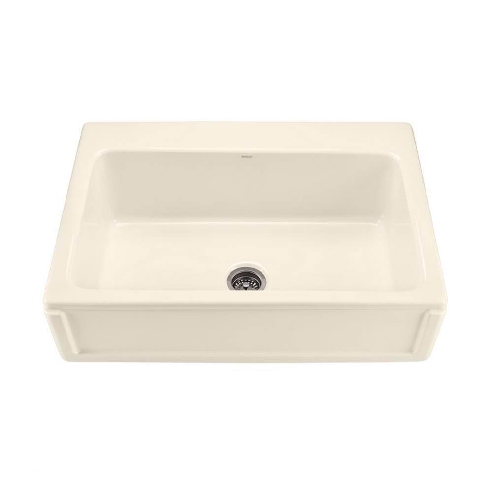 33X22 Bone Border Front Single Bowl Basics Farmhouse Sink-Mccoy