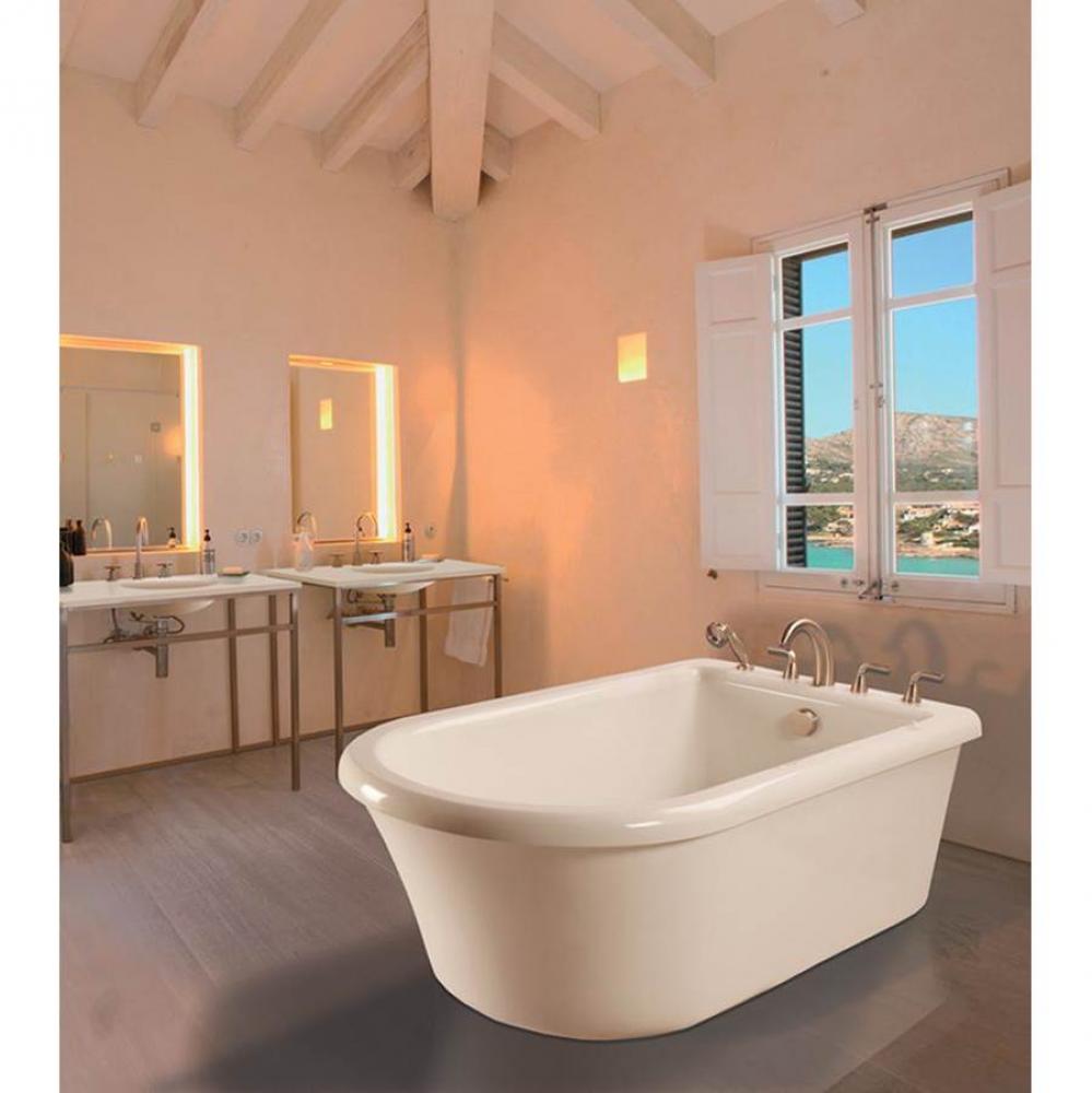 66X36 Basics Freestanding White Soaking Tub W/ Virtual Spout