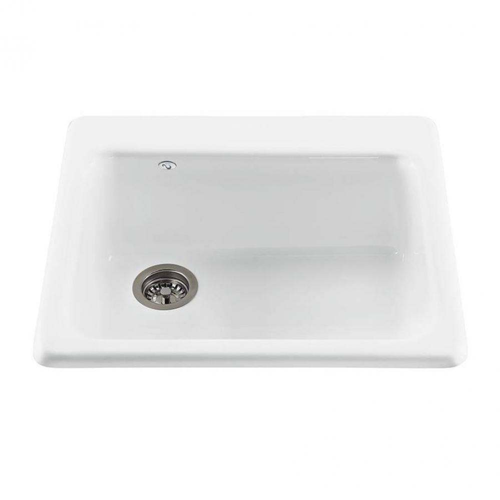 BASICS SINGLE BOWL SINK 25X22 WHITE