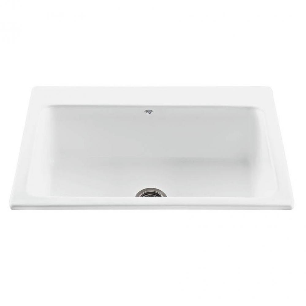 BASICS SINGLE BOWL SINK 33X22 WHITE