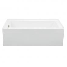 MTI Basics MBWISC6032A-WH-LH - 60X32 White Left Hand Drain Above Floor Rough In Integral Skirted Whirlpool W/ Integral Tile Flang