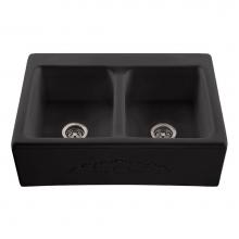 MTI Basics MBKS233-WH - 33X22 White Embossed Front Double Bowl Basics Farmhouse Sink-Appalachian