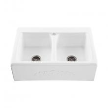 MTI Basics MBKS233-COL - 33X22 Other Colors Embossed Front Double Bowl Basics Farmhouse Sink-Appalachian