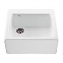 MTI Basics MBKS240 - BI - 25X22 Biscuit Plain Front Single Bowl Basics Farmhouse Sink-Hatfield