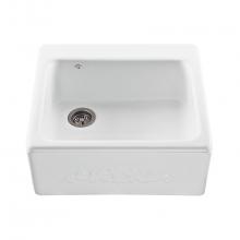 MTI Basics MBKS243 - WH - 25X22 White Embossed Front Single Bowl Basics Farmhouse Sink-Hatfield