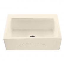 MTI Basics MBKS253 -BO - 33X22 Bone Embossed Front Single Bowl Basics Farmhouse Sink-Mccoy