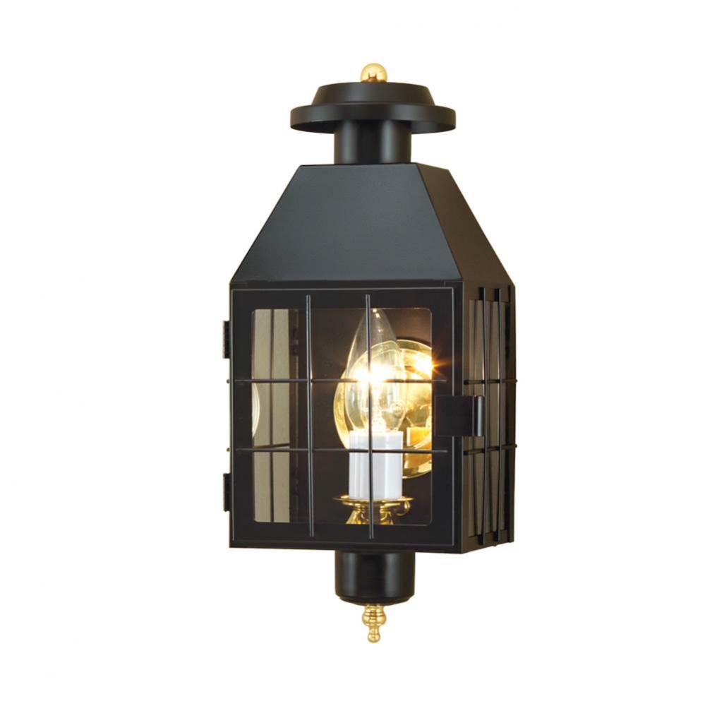 One Light Black Wall Lantern