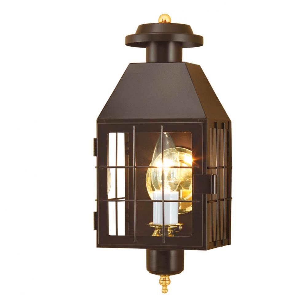 One Light Bronze Wall Lantern