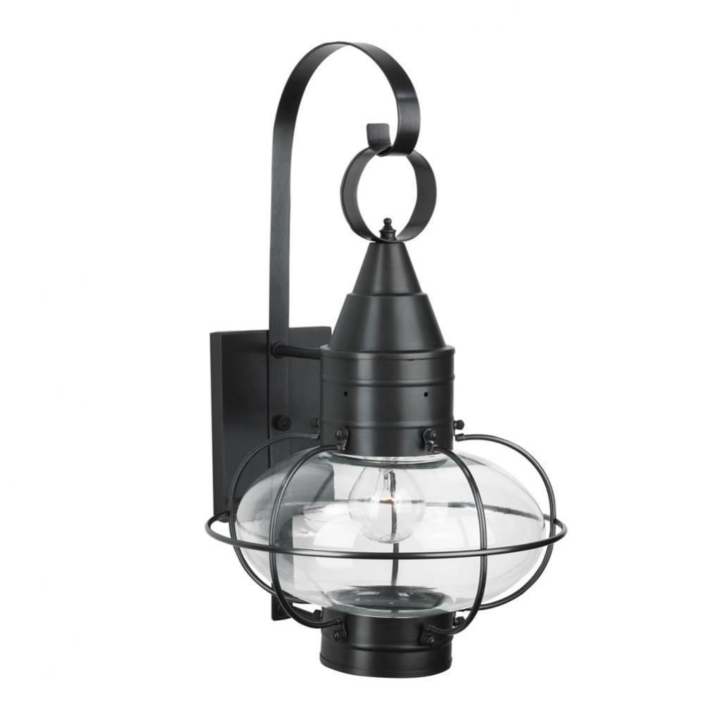 One Light Black Wall Lantern