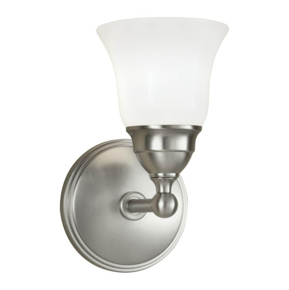 One Light Nickel Bathroom Sconce