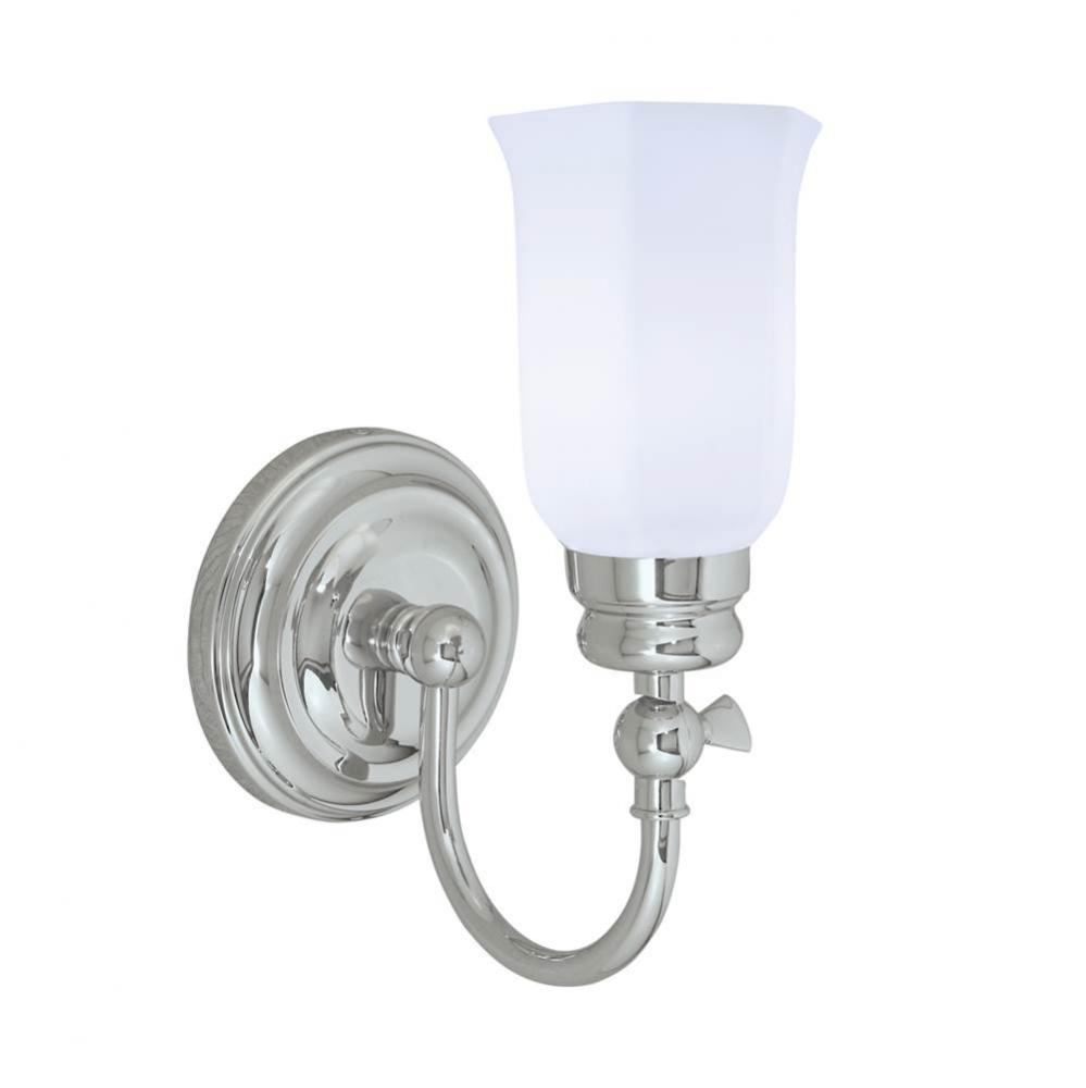 One Light Chrome Wall Light