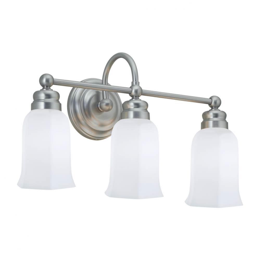 Three Light Nickel Vanity