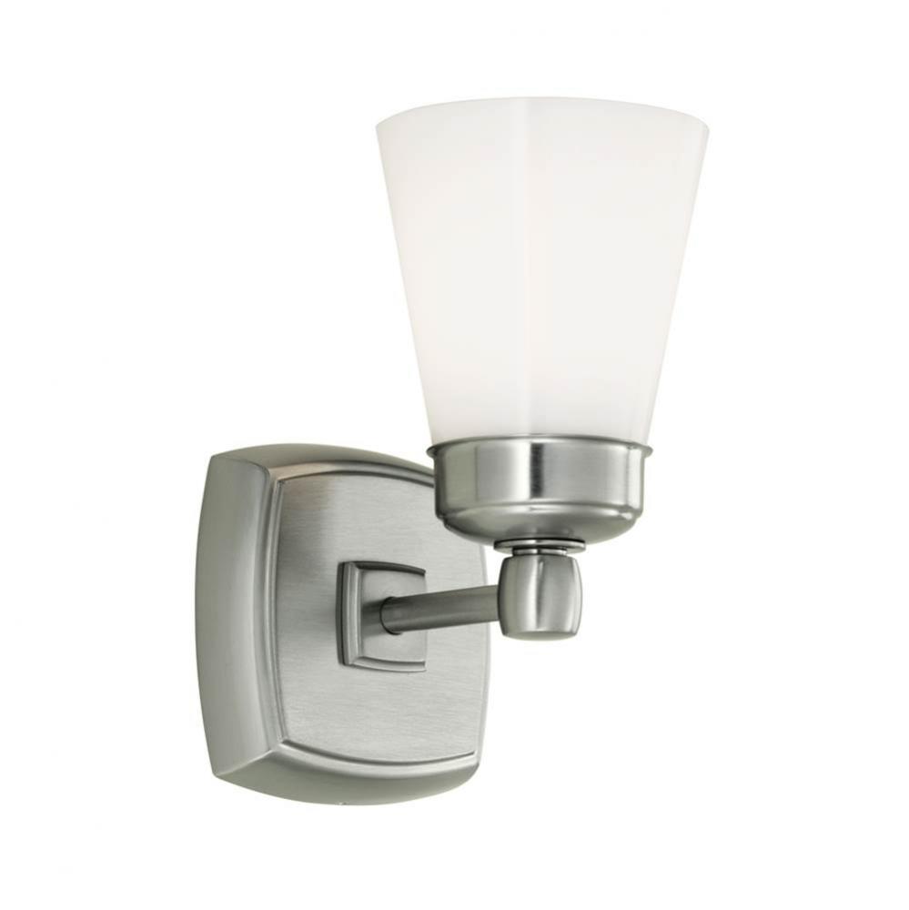 One Light Nickel Wall Light