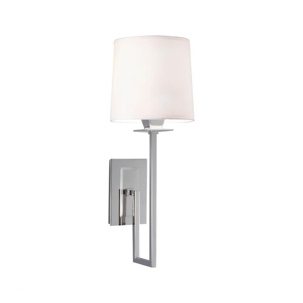 One Light Nickel Bathroom Sconce