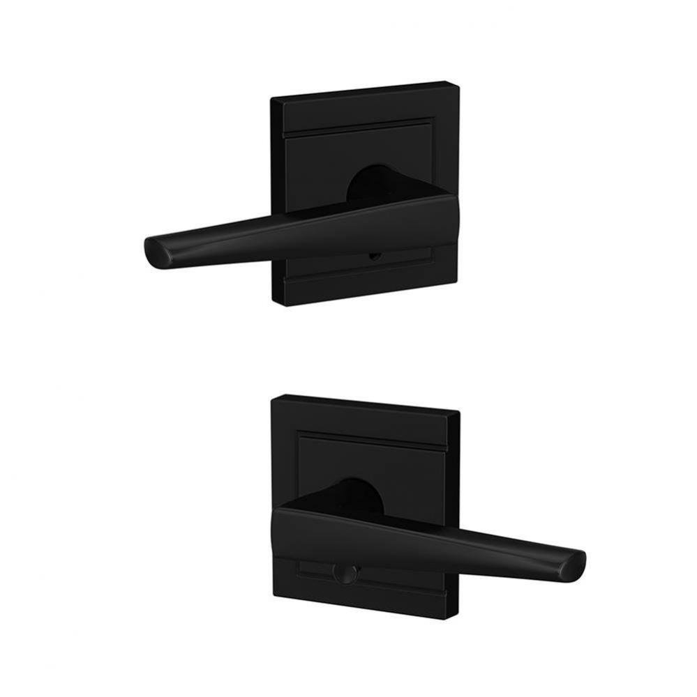 Custom Eller Lever with Upland Trim Hall-Closet and Bed-Bath Lock in Matte Black