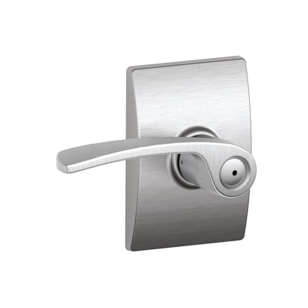 Merano Lever with Century Trim Bed and Bath Lock in Satin Chrome