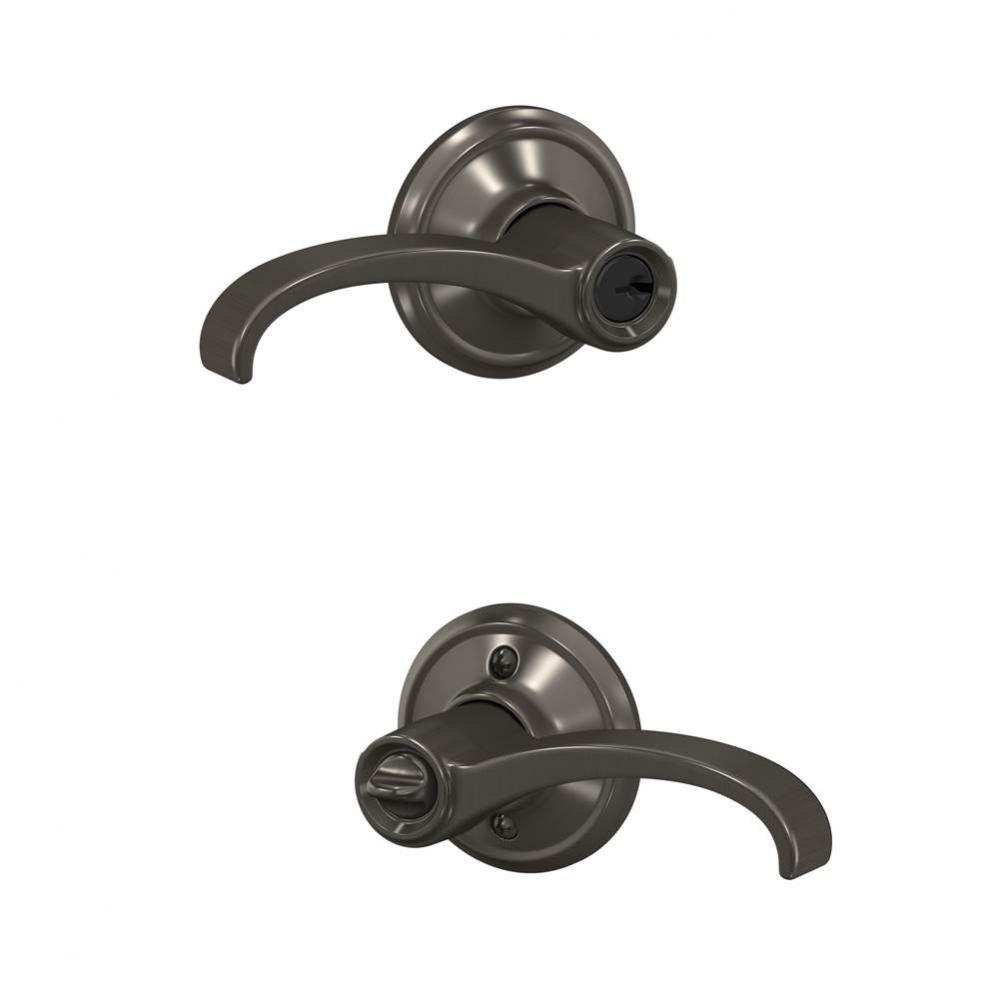 Whitney Lever Keyed Entry Lock in Black Stainless