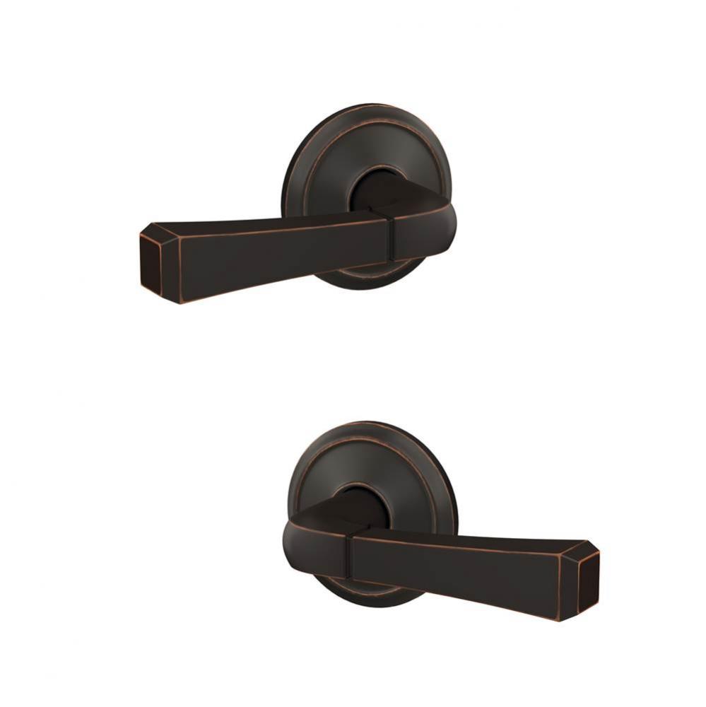 Custom Rivington Lever with Alden Trim Hall-Closet and Bed-Bath Lock in Aged Bronze