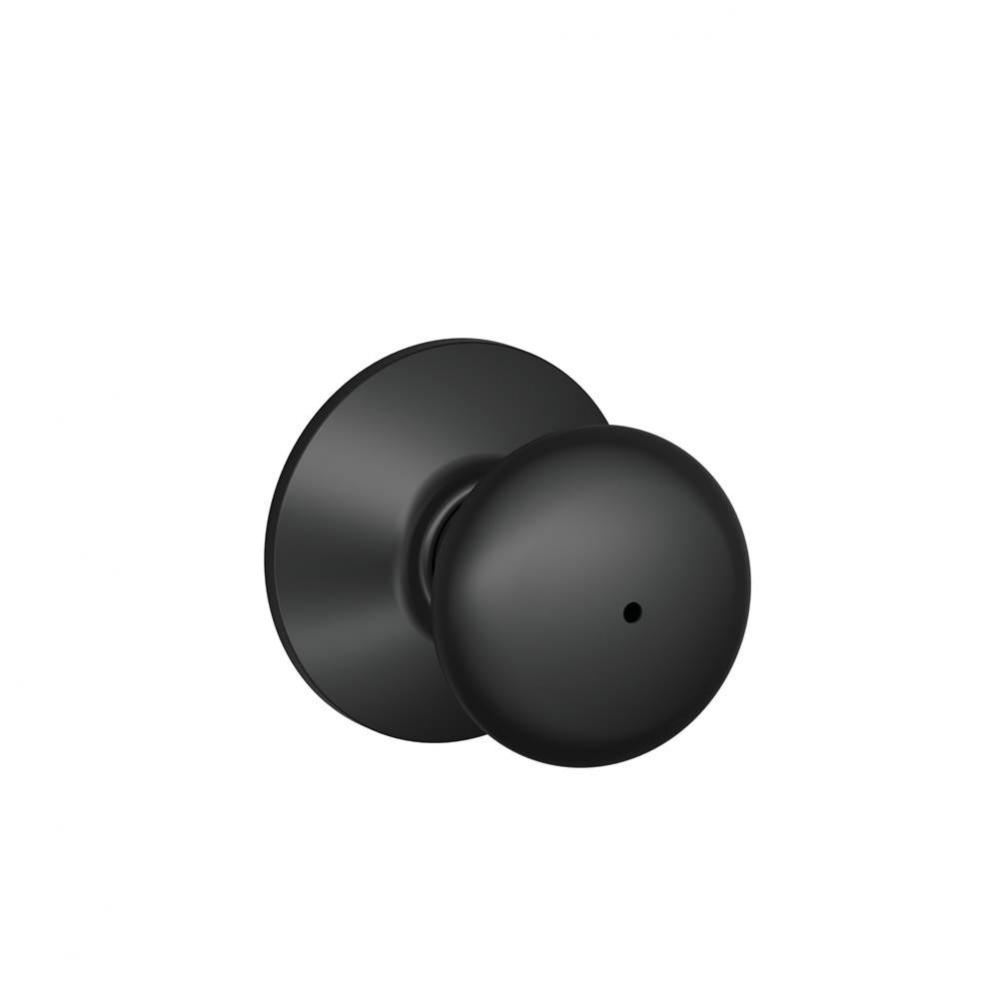 Plymouth Knob Bed and Bath Lock in Matte Black