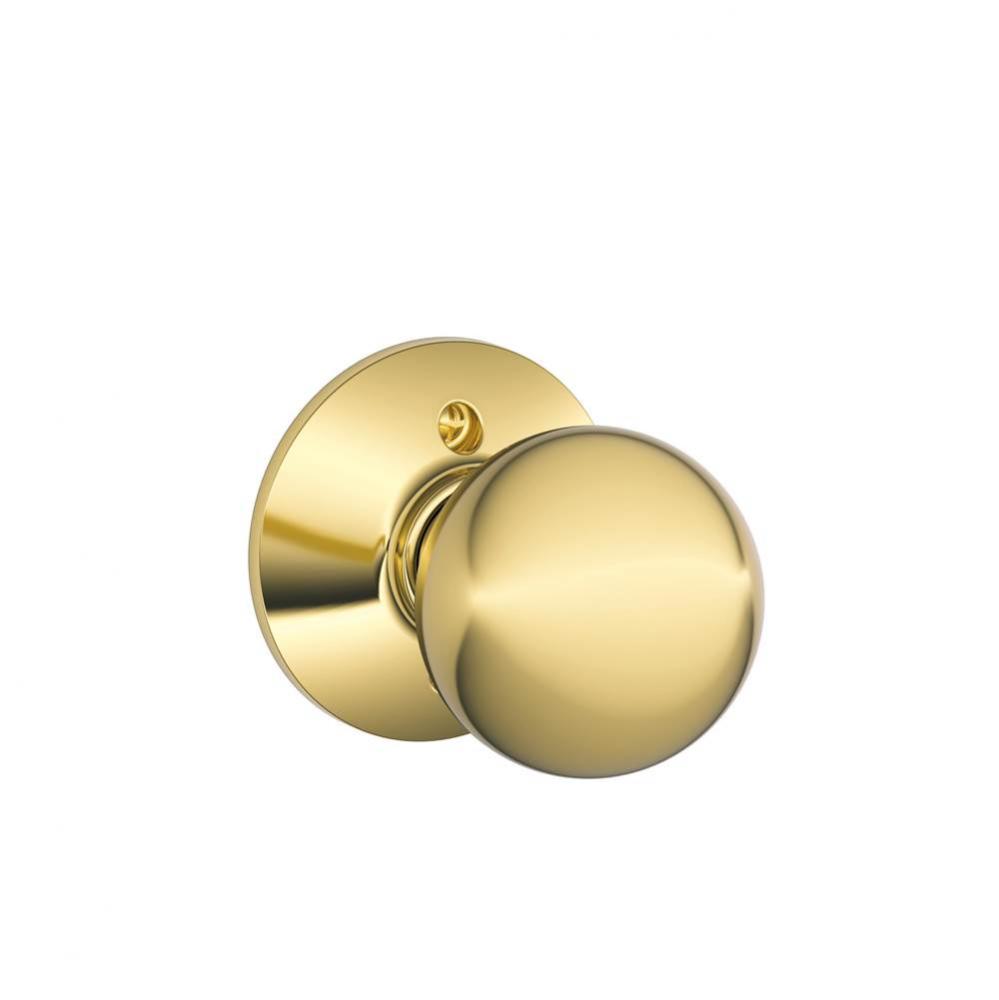 Orbit Knob Non-Turning Lock in Bright Brass