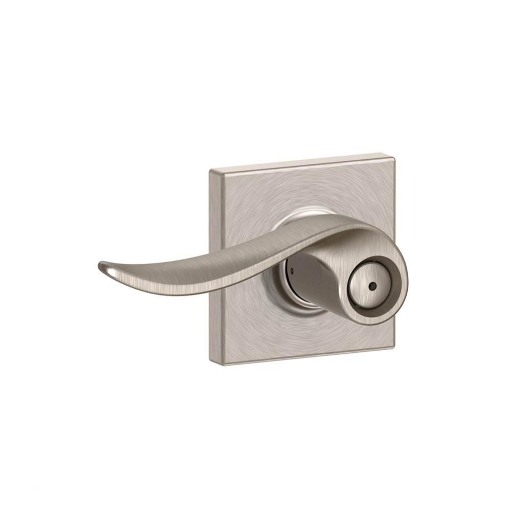 Sacramento Lever with Collins Trim Bed and Bath Lock in Satin Nickel