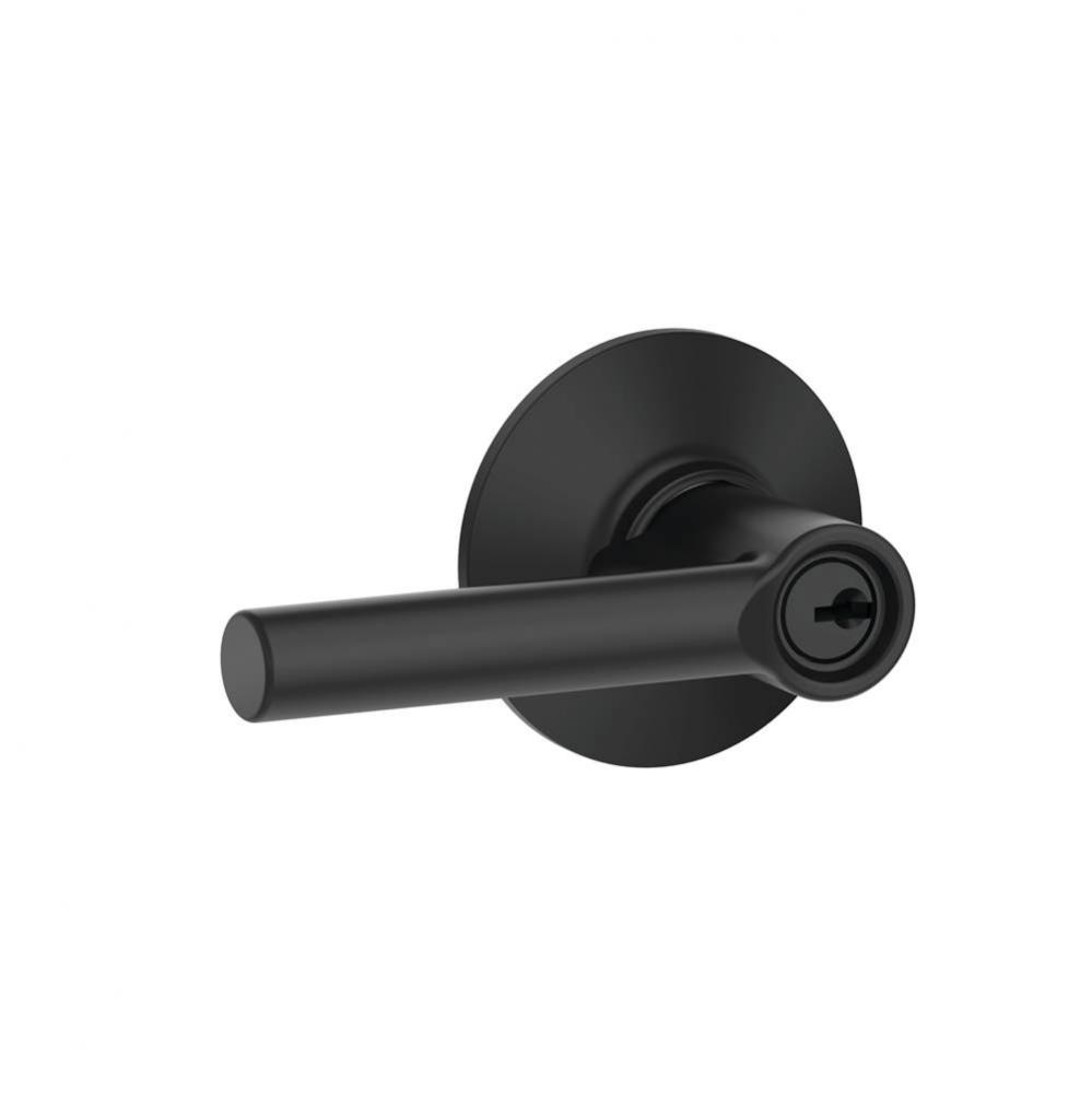 Broadway Lever Keyed Entry Lock in Matte Black