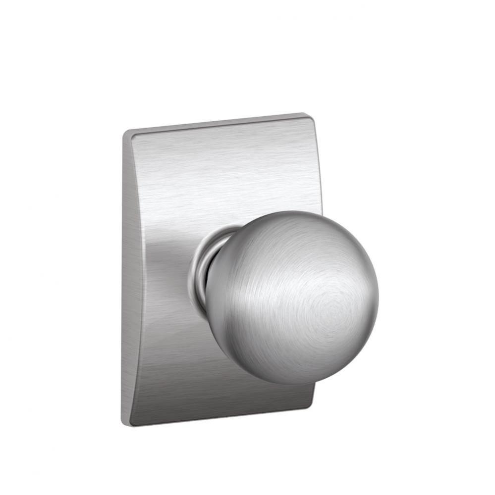 Orbit Knob with Century Trim Hall and Closet Lock in Satin Chrome