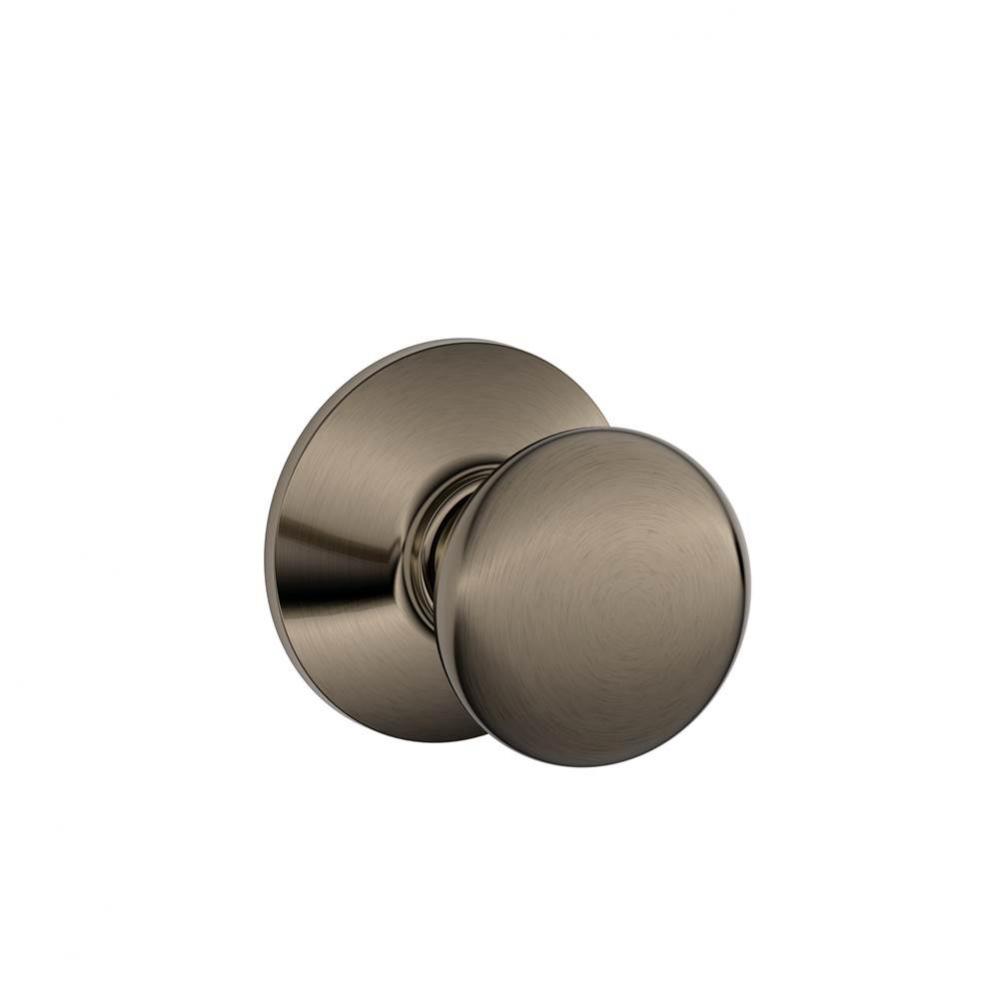 Plymouth Knob Hall and Closet Lock in Antique Pewter