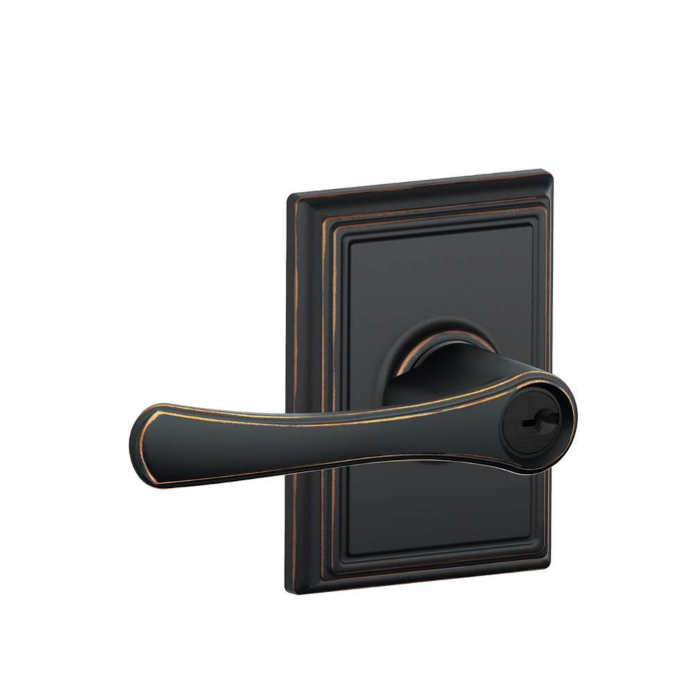 Avila Lever with Addison Trim Keyed Entry Lock in Aged Bronze