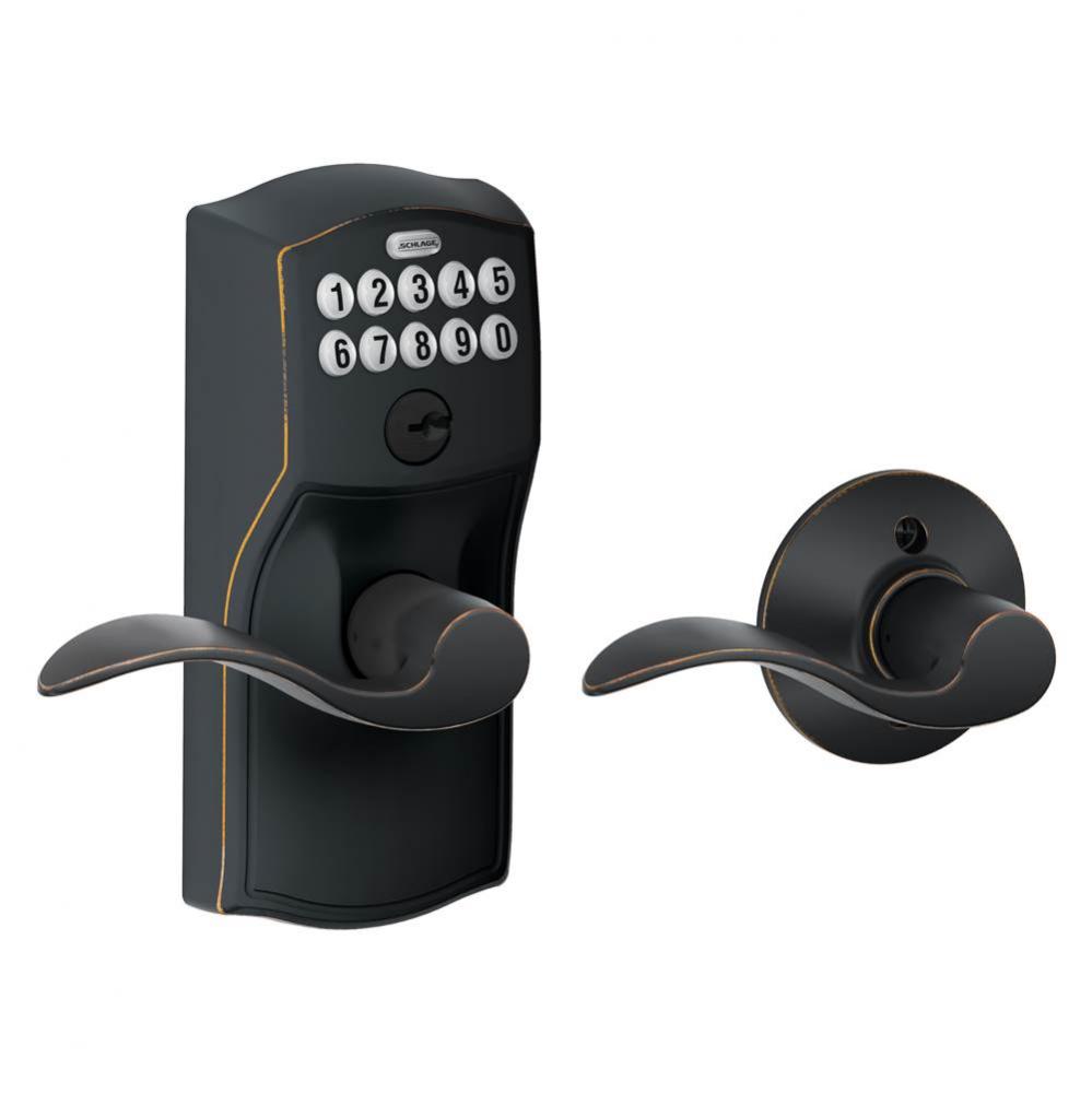 Accent Keypad Lever with Auto-Lock with Camelot Trim