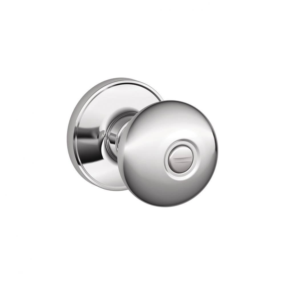 Stratus Knob Bed and Bath Lock in Bright Chrome