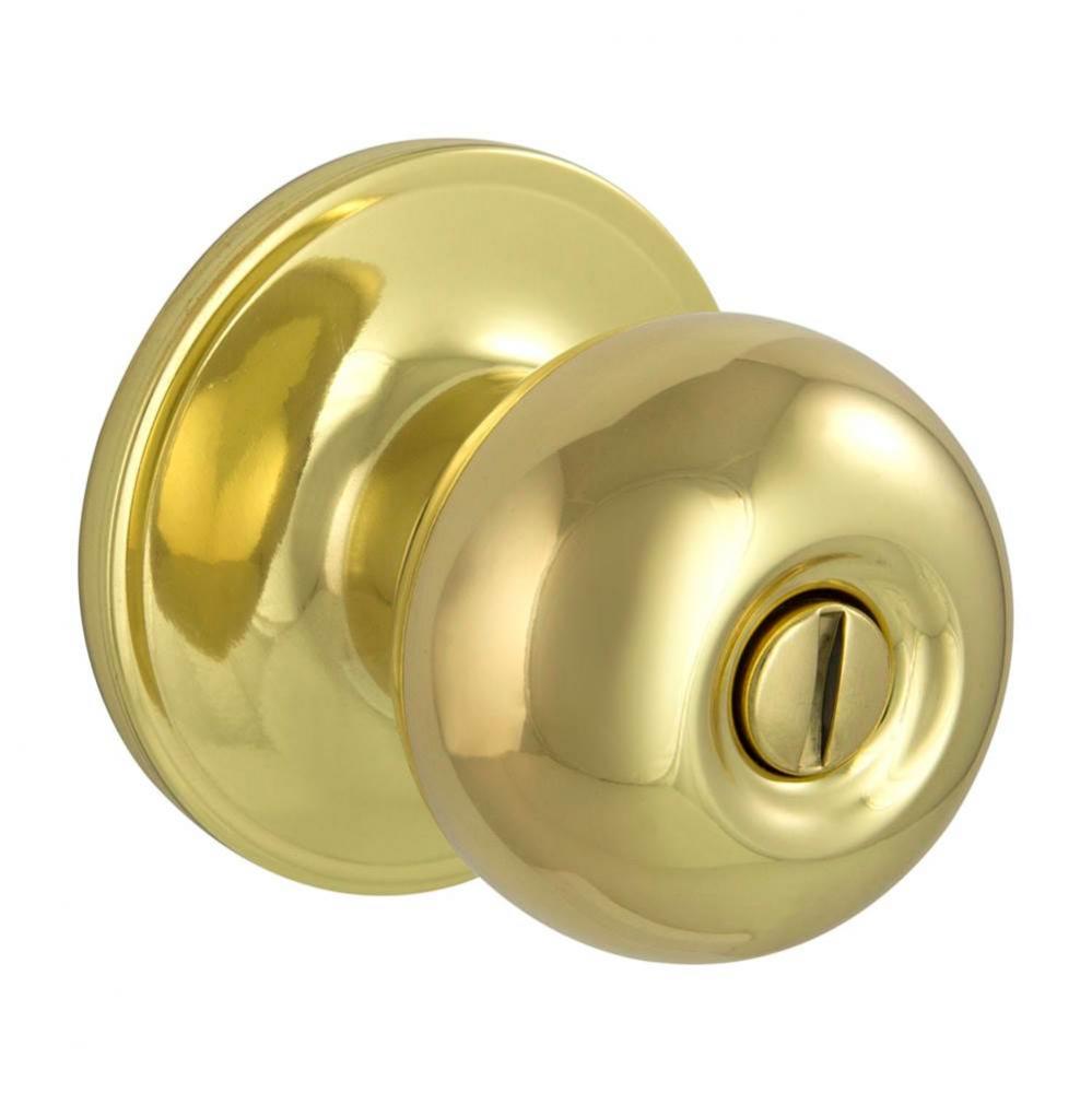 Jeffir Bright Brass Bed/Bath Privacy Knob