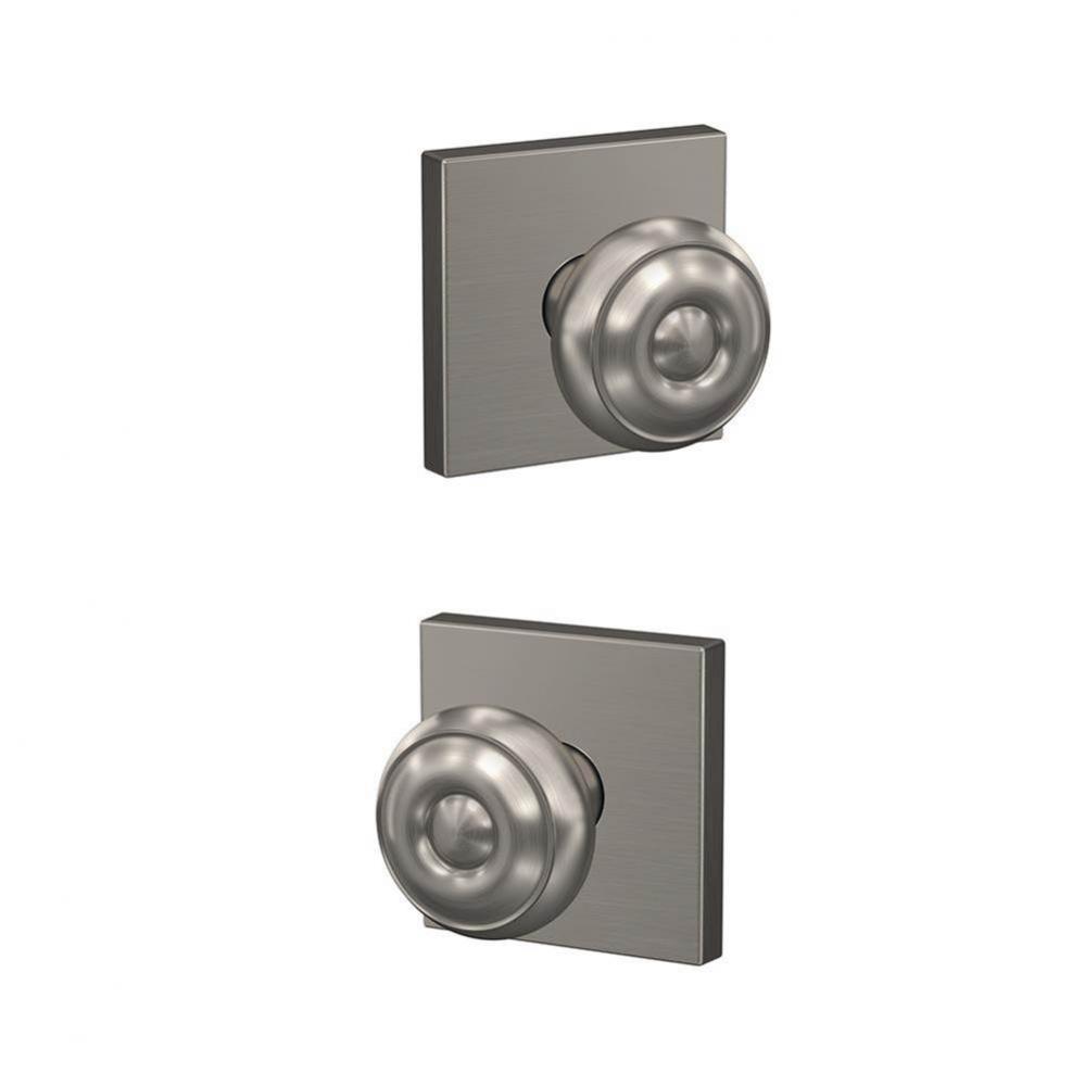 Custom Georgian Knob with Collins Trim Hall-Closet and Bed-Bath Lock in Satin Nickel