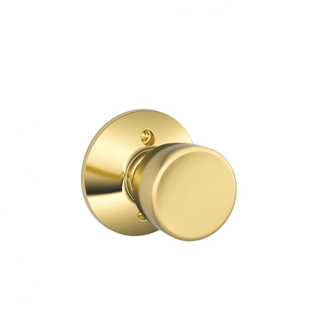 Bell Knob Non-Turning Lock in Bright Brass