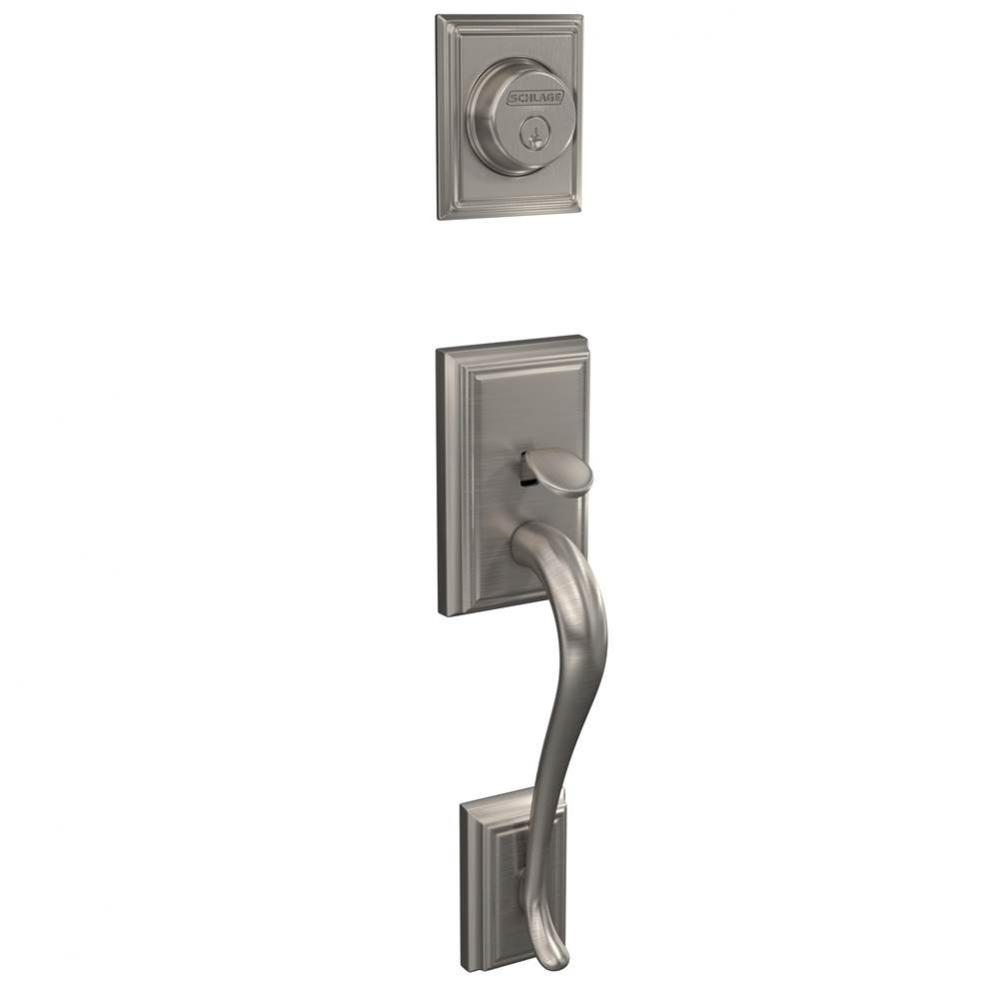 Custom Addison Exterior Inactive Handleset Grip with Exterior Inactive Deadbolt in Satin Nickel
