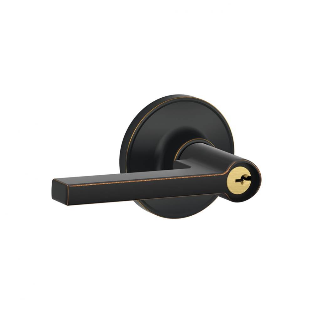 Solstice Lever Keyed Entry Lock in Aged Bronze