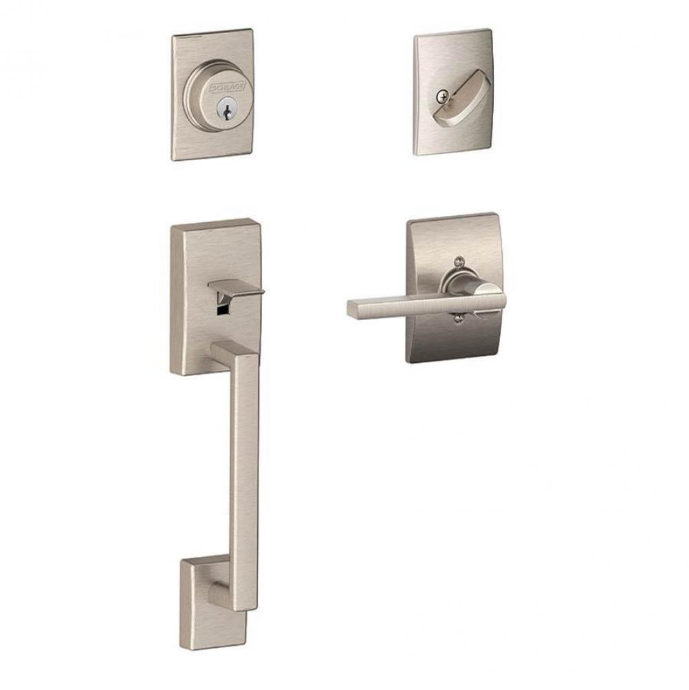 Century Handleset with Single Cylinder Deadbolt and Latitude Lever with Century Trim
