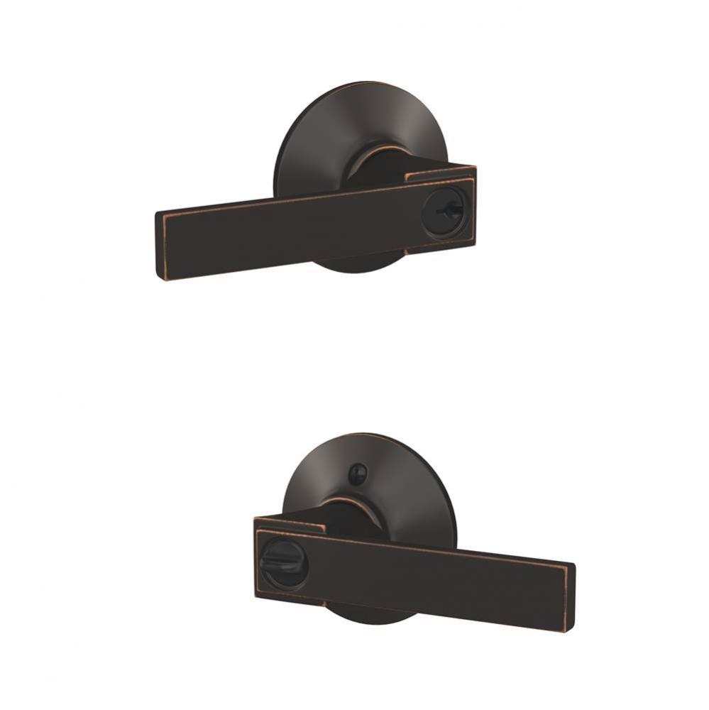 Northbrook Lever with Plymouth Trim Keyed Entry Lock in Aged Bronze