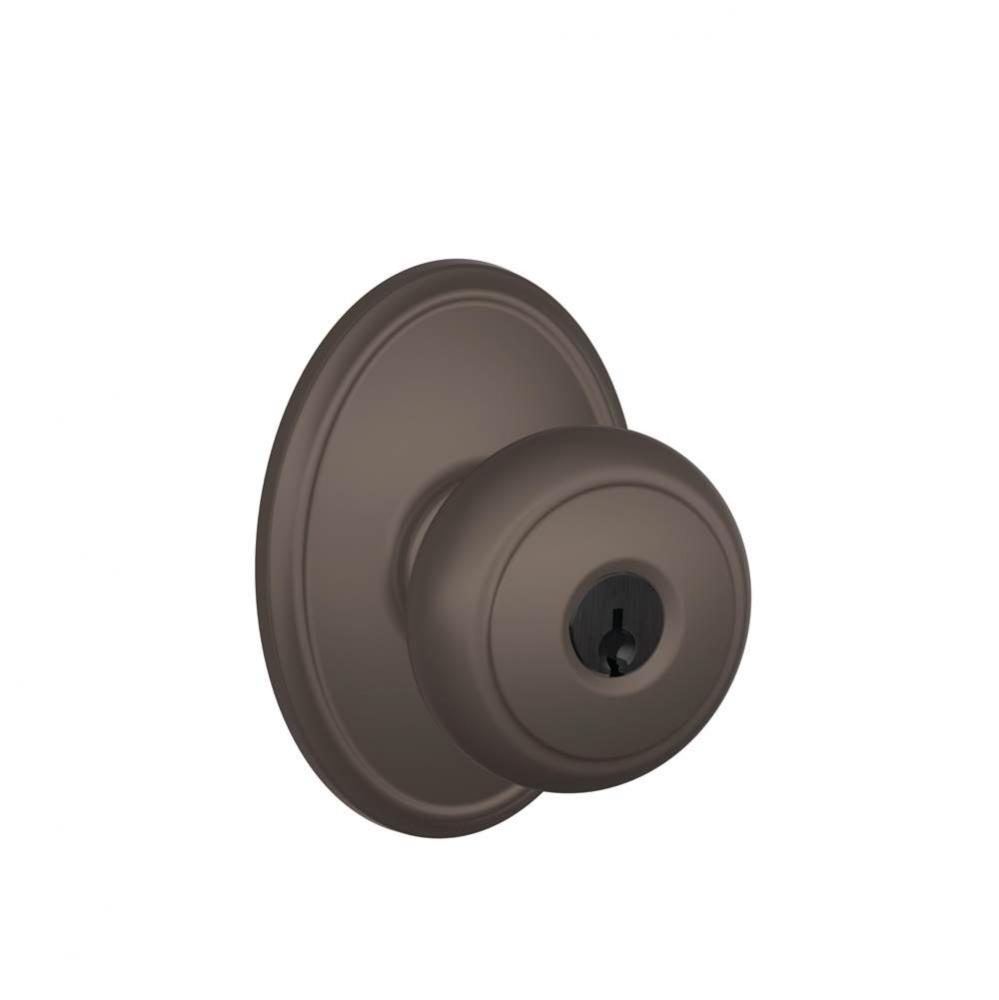 Andover Knob with Wakefield Trim Keyed Entry Lock in Oil Rubbed Bronze