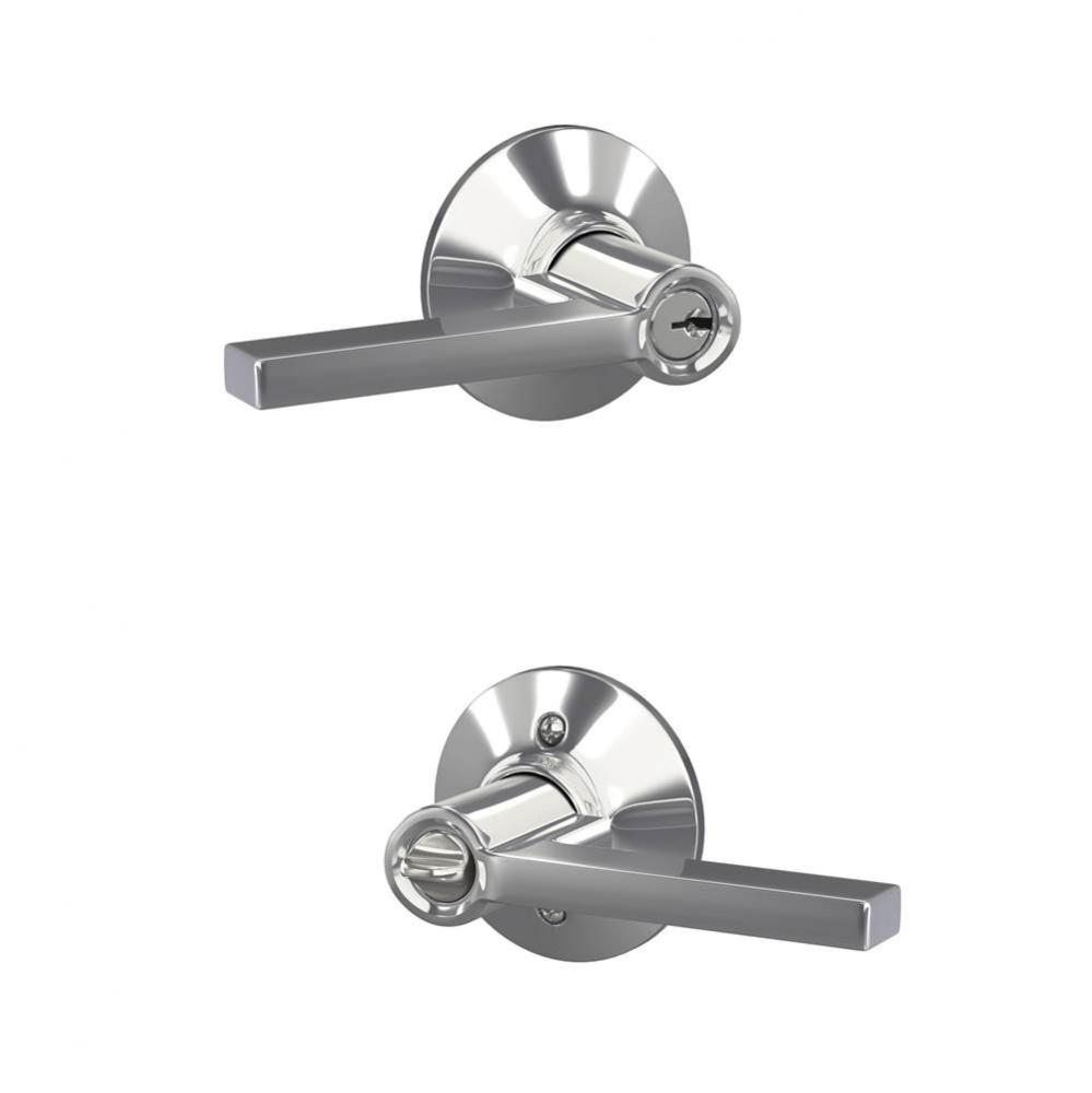 Latitude Lever with Plymouth Trim Keyed Entry Lock in Bright Chrome